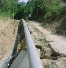 Construcción de colectores y  líneas de conducción de agua potable.
